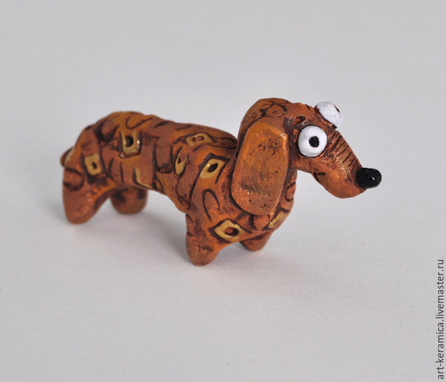Ceramic dachshund Tosya shop online on Livemaster with shipping