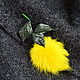 Lemon mink fur Brooch yellow as a gift. Brooches. flowersstyle (flowersstyle). My Livemaster. Фото №6