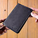 Обложка на паспорт кожаная черного цвета ручной работы, Обложка на паспорт, Тула,  Фото №1