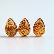 Материалы для творчества handmade. Livemaster - original item Cabochon set (3 pcs) drop, natural amber, 15h22 mm. Handmade.