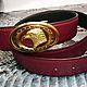 Genuine crocodile leather belt, in burgundy color!. Straps. SHOES&BAGS. My Livemaster. Фото №6
