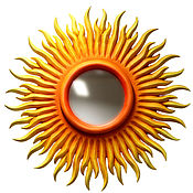 Зеркало солнце Tropicana, деревянное зеркало, зеркало в раме