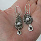 Boho style silver earrings with pearls and garnets. Earrings. etnoart (etnoart). My Livemaster. Фото №6
