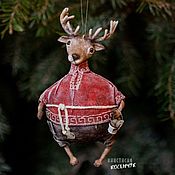 Сувениры и подарки handmade. Livemaster - original item The fawn is a Christmas tree toy. christmas tree toys, deer. Unique gifts. Handmade.
