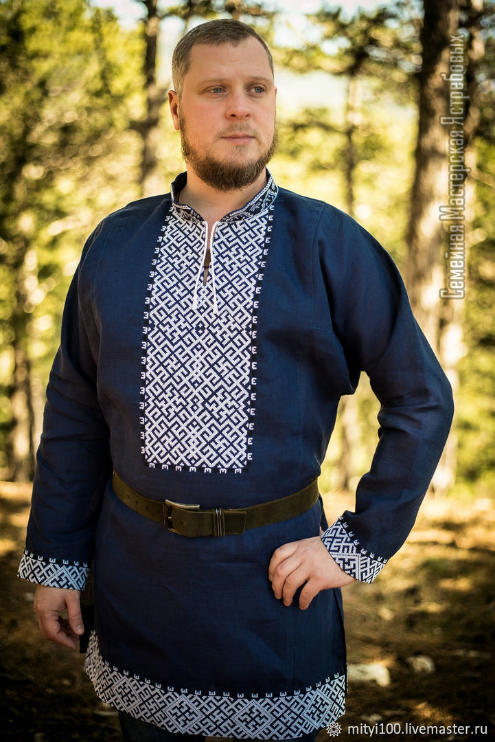 Русская мужская рубашка косоворотка