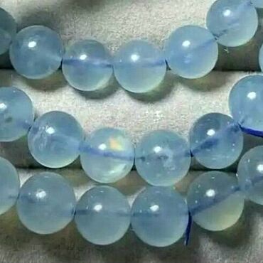 Материалы для творчества ручной работы. Ярмарка Мастеров - ручная работа Аквамарин натуральный • с эффектом внутреннего свечения • 9 мм бусины. Handmade.