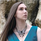 Украшения handmade. Livemaster - original item Silver plated Necklace "Agata" Black Onyx, Gothic. Handmade.