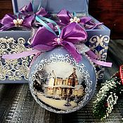 Для дома и интерьера handmade. Livemaster - original item Set of 4 Christmas balls with photos in a box. Handmade.