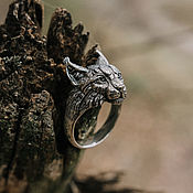 Украшения ручной работы. Ярмарка Мастеров - ручная работа Silver ring Lynx. Handmade.