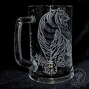 Посуда handmade. Livemaster - original item Mountain Tiger. Beer mug. Handmade.