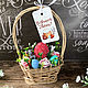 Soap bouquet in a basket of vines Easter with rabbits, Soap, Moscow,  Фото №1