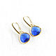 Earrings with blue stone, handmade earrings 'Ultramarine'. Earrings. Irina Moro. Online shopping on My Livemaster.  Фото №2