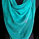 Silk scarf big batik crepe de Chine turquoise-blue gift. Wraps. SilkColor. Online shopping on My Livemaster.  Фото №2