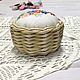 Order basket: Pincushion with embroidery. ' Spring bouquet'. Корзины в СПБ (Светлана). Livemaster. . Basket Фото №3