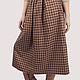 Plaid MIDI skirt wool beige brown. Skirts. Yana Levashova Fashion. My Livemaster. Фото №4