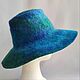 Women's hat with brim. The telescope is emerald turquoise, Hats1, Tomsk,  Фото №1