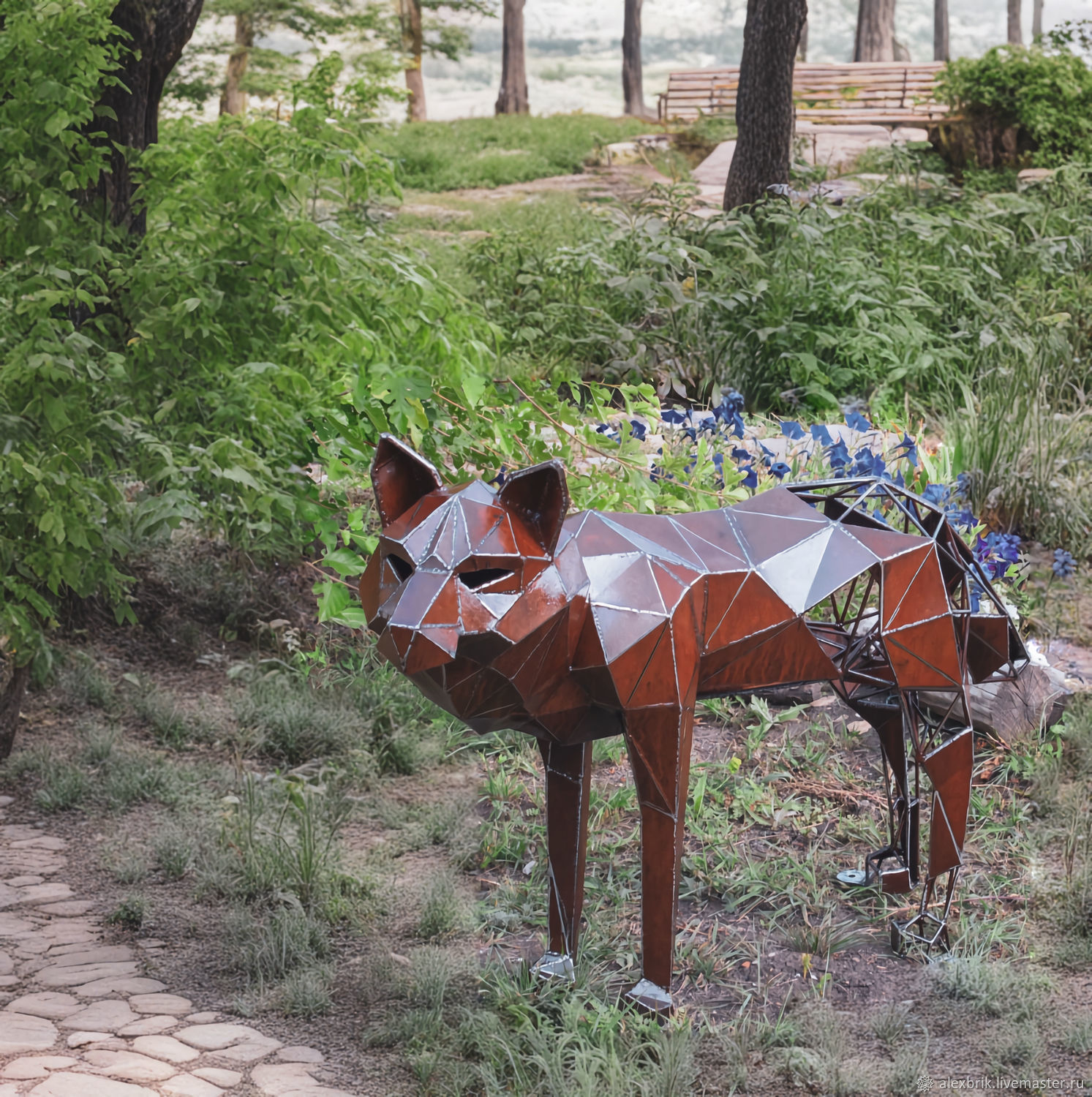 Полигональная скульптура волк – заказать на Ярмарке Мастеров – U0PXKRU ...