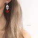 Asymmetric coral Reef earrings bright red noticeable. Earrings. LovelyStones. My Livemaster. Фото №4