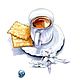  Чай жасминовый с печеньем - натюрморт графика, Картины, Москва,  Фото №1