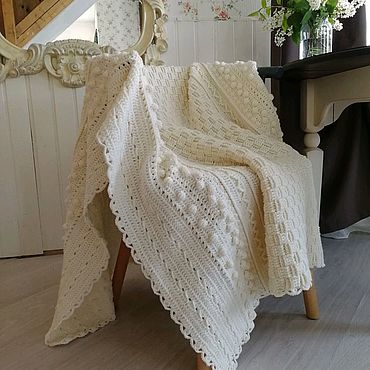 Текстиль ручной работы. Ярмарка Мастеров - ручная работа Вязаный плед 2. Handmade.