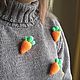 Свитер с морковками. Свитеры. Gala Knit. Интернет-магазин Ярмарка Мастеров.  Фото №2