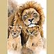 Watercolor painting lion and lion cubs (red beige gray). Pictures. Pastelena. Online shopping on My Livemaster.  Фото №2