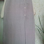 Одежда handmade. Livemaster - original item Linen skirt with buttons. Handmade.