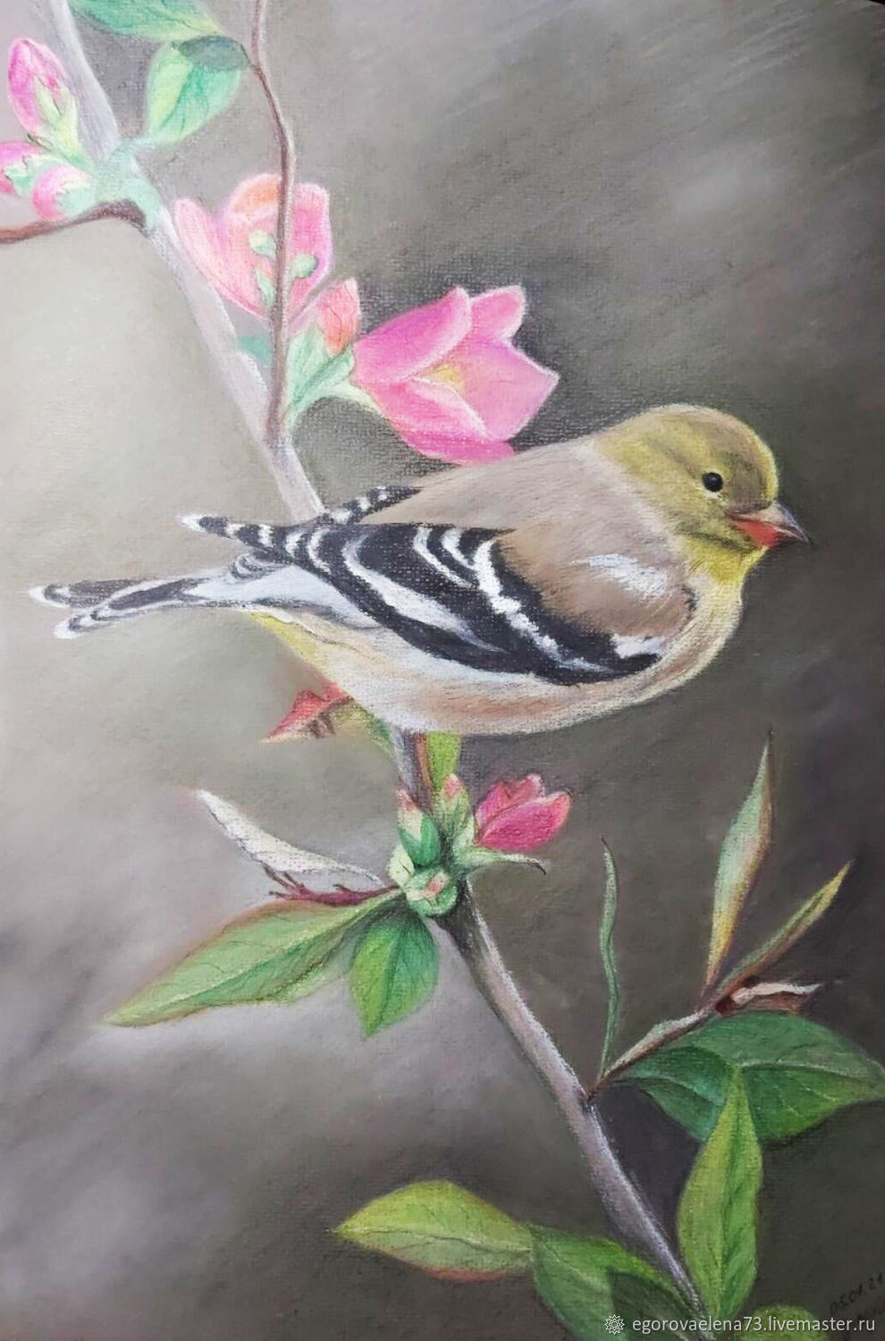 Картины: Птица на ветке в интернет-магазине Ярмарка Мастеров по цене ...