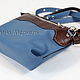 Leather shoulder bag blue blue brown. Classic Bag. decoupage2013. Online shopping on My Livemaster.  Фото №2