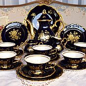 Винтаж handmade. Livemaster - original item Waldershof, Bavaria.Tea set.( Cobalt).. Handmade.
