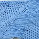 Blue Shawl 230*95 Crocheted Triangular with Tassels #033. Shawls. Hand Knitted Shawls from Helen's. Online shopping on My Livemaster.  Фото №2