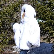 Одежда handmade. Livemaster - original item Poncho hooded fur white Fox.. Handmade.