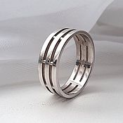 Свадебный салон handmade. Livemaster - original item Men`s silver wedding ring (OB1). Handmade.