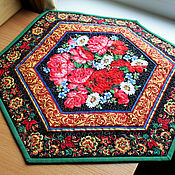 Для дома и интерьера handmade. Livemaster - original item Table napkins quilted Russian Flowers Set of 2 pieces. Handmade.