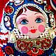  Россиянка Хлебосольная Ручная вышивка Подвесной декор. Матрешки. Татьяна Мусатова Вкусная вышивка. Ярмарка Мастеров.  Фото №6