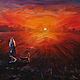 Pintura al óleo puesta De sol Roja. Pictures. Painting by Margarita Drevs. Ярмарка Мастеров.  Фото №4
