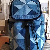 Сумки и аксессуары handmade. Livemaster - original item Backpack denim TriangleV. Handmade.