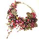 Burgundy Punch. Necklace and flowers, natural stones and leather, Necklace, St. Petersburg,  Фото №1