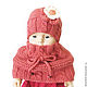 Knitted Hat and Snood for girls, coral. Hat and scarf set. babyshop. Online shopping on My Livemaster.  Фото №2