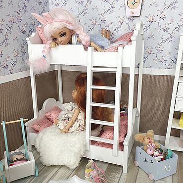 Двухъярусная кроватка для куклят. Мастер-класс