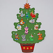 Подарки к праздникам handmade. Livemaster - original item Felt Christmas tree on the wall with toys. Handmade.