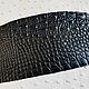 Genuine crocodile leather in pieces, black color!, Leather, St. Petersburg,  Фото №1