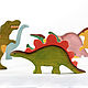 Динозавры 9 фигурок окрашенные. Деревянные игрушки. Вальдорфские куклы и звери. Деревянные игрушки семьи Михеевых. Ярмарка Мастеров.  Фото №5