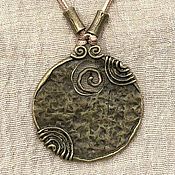 Украшения handmade. Livemaster - original item Boho necklace, boho pendant on a cord, boho pendant, metal. Handmade.