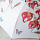 Bastón de paraguas con Lirio y mariposa pintados a Mano. Umbrellas. UmbrellaFineArt. Интернет-магазин Ярмарка Мастеров.  Фото №2