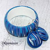 Украшения handmade. Livemaster - original item Bracelet, earrings, set Blue. Handmade.