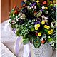Интерьерная композиция из искусственных цветов. Композиции. Gifts from Julka (Юлия). Интернет-магазин Ярмарка Мастеров.  Фото №2