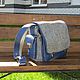 Order Messenger bag made of genuine leather and textile BREEZE blue. Tais-bags. Livemaster. . Messenger Bag Фото №3