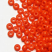 Материалы для творчества handmade. Livemaster - original item Czech beads 10/0 Bright orange 10 g Preciosa. Handmade.