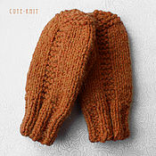 Аксессуары handmade. Livemaster - original item Mittens knitted orange. Handmade.